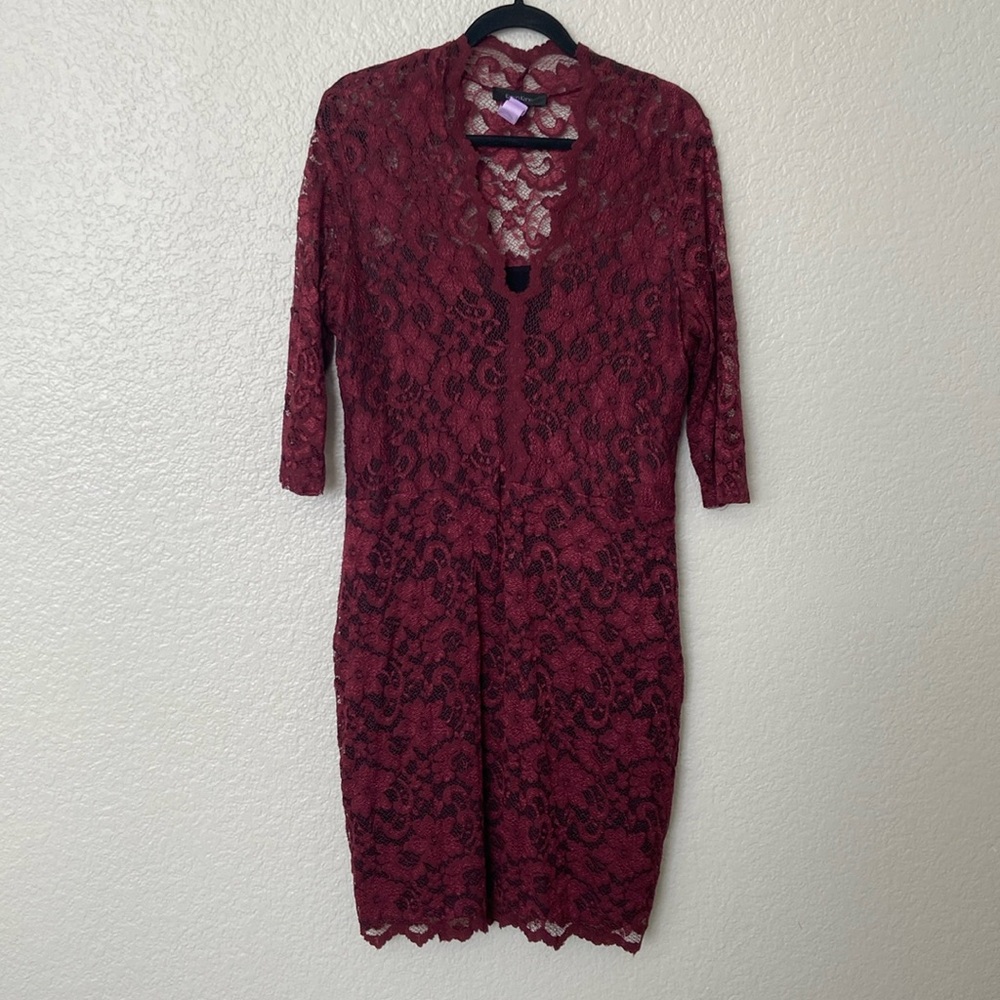 Karen Kane Lace Burgundy Dress